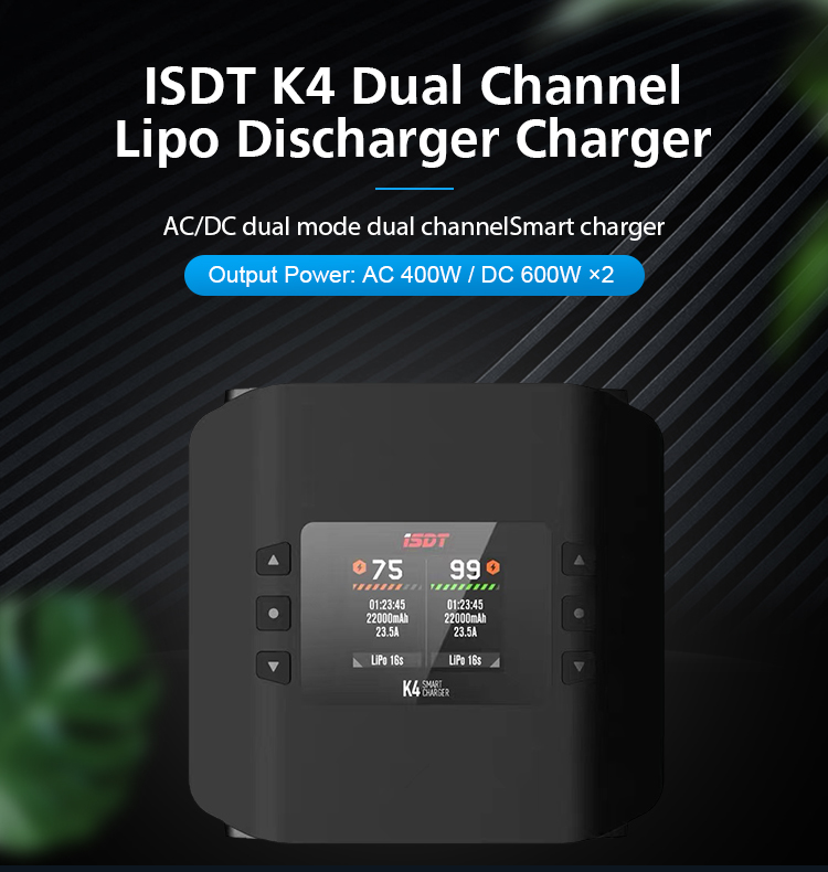 Isdt K4 Dual Lipo Charger - 2023 ISDT K4 AC 400W /