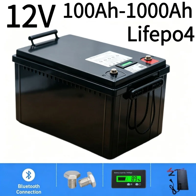 Lifepo4 12V 100Ah Bms Bluetooth - 12V LiFePO4 Battery 100Ah-1000Ah lithium battery,
