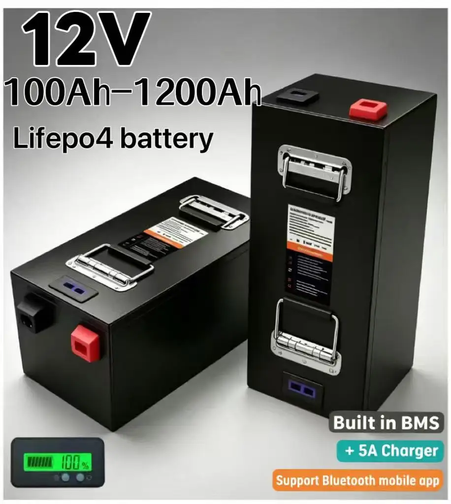 Lifepo4 12V 100Ah Bms Bluetooth - Batería de litio LiFePO4 12V gran