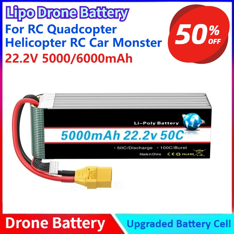 6S Lipo Battery 22.2V 5000Mah - New 5000/6000mah 22.2V Lipo Battery 6S