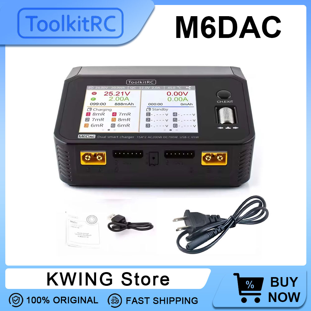 Toolkitrc M6Dac Smart Charger - ToolkitRC M6DAC Dual Smart Charger AC