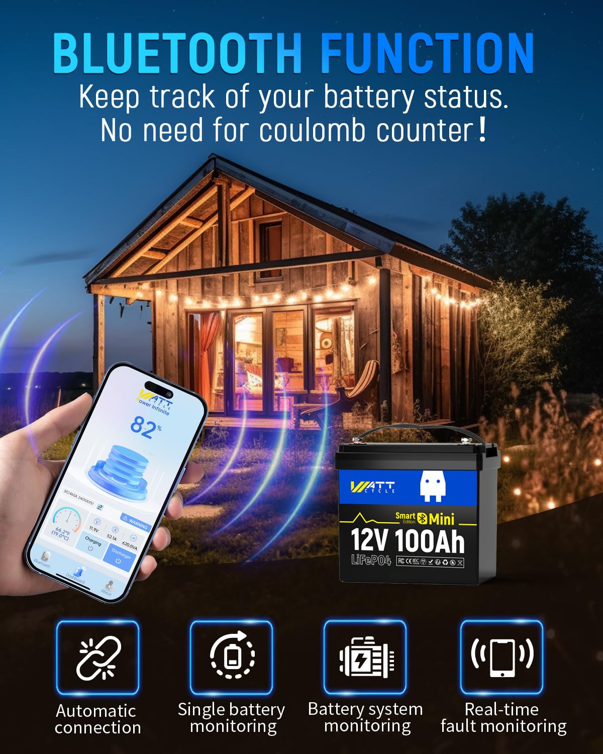 12V 100Ah Mini LiFePO4 Battery - Lifepo4 12V 100Ah Bms Bluetooth review and price