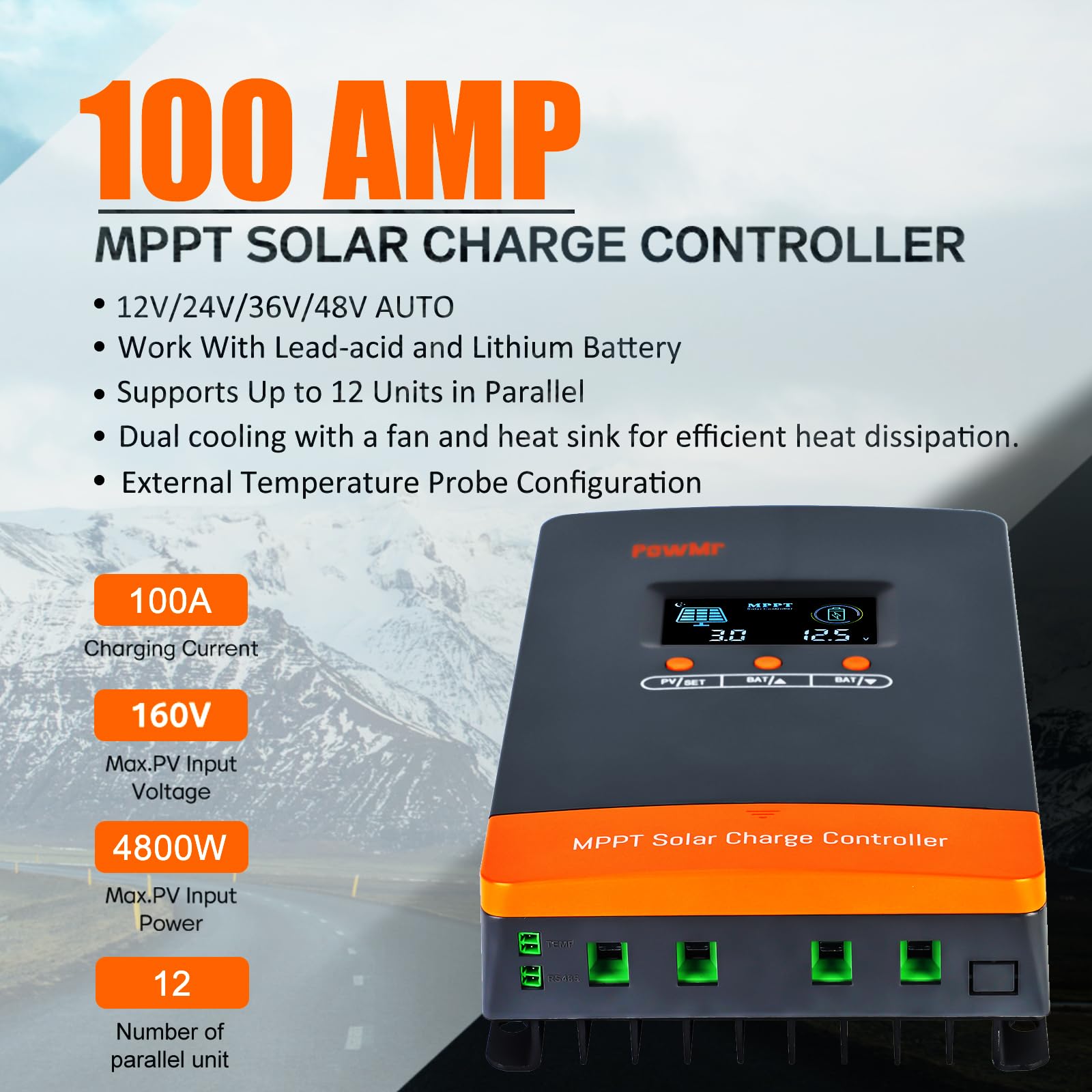 PowMr 100A MPPT Solar Charge C - Lifepo4 12V 100Ah Bms Bluetooth review and price